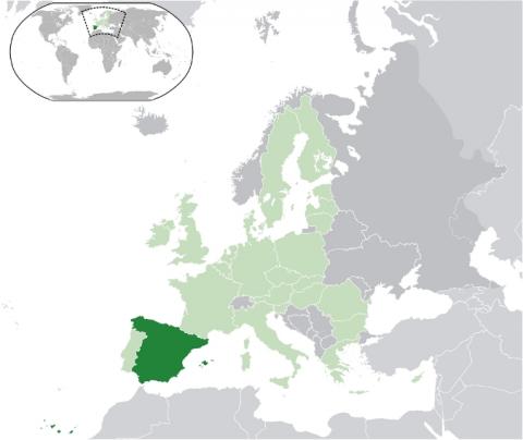 Mapa de España en Europa