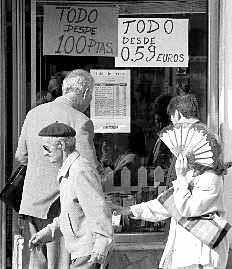 Tienda utilizando Euros en Prueba de Churriana 1998