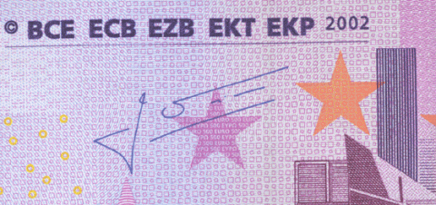 Firma en billete euro