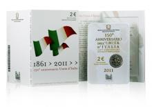 CoinCard Italia FDC 2011 2 Euro 150 años de la unificación italiana