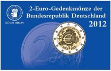 Coincard Alemania 2 Euro 2012 10 Años circulación del Euro Berlín A