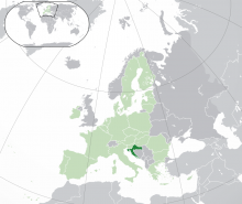 Mapa de Croacia en Europa