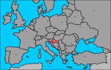 Situación geográfica de Croacia en Europa